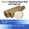 Idl Packaging 12in x 60 yd Masking Paper and 1 1/2in x 60 yd GP Masking Tape, for Covering, 2PK 2x GPH-12, 4457-112